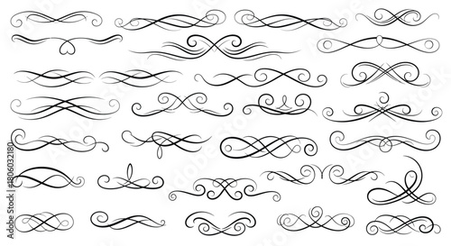 Elegant Swirls and Flourishes Collection Decorative Elements for Designs and Creative Projects