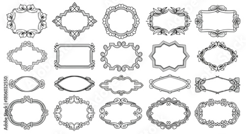 Decorative Frame Collection Elegant Ornate Borders for Design Projects and Creative Works