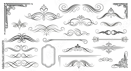 Ornamental Design Elements Swirls, Dividers, and Decorative Flourishes for Creative Projects