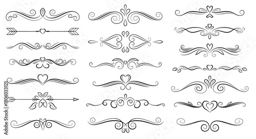 Decorative Flourishes and Ornaments Set Elegant Vector Dividers for Design Projects