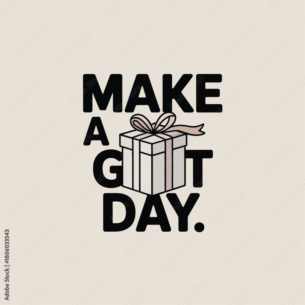 Fototapeta premium Make a Gift Day with Gift Box and Ribbon
