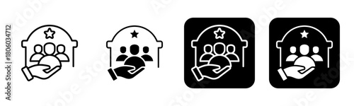 Public Administration Icon Line and Black Fill Style Collection