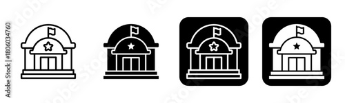 Legislative Icon Line and Black Fill Style Collection