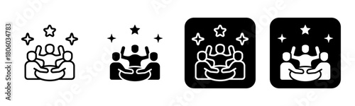 Political Party Icon Line and Black Fill Style Collection