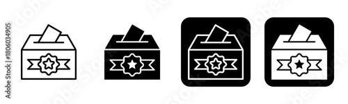 Electoral Icon Line and Black Fill Style Collection