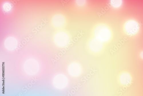 Soft pastel bokeh background with blurred lights gentle pink and yellow gradient perfect for romantic designs and dreamy visuals EPS vector