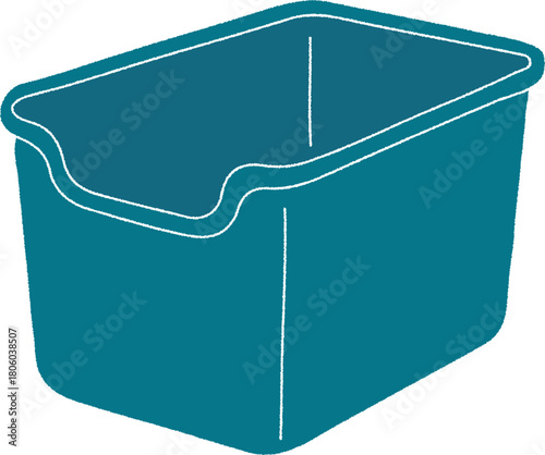 Blue plastic storage tub with handles