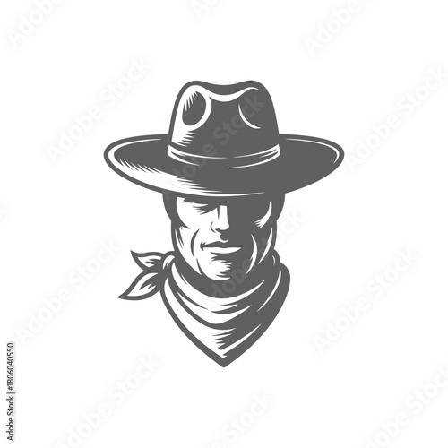 Vintage Western Cowboy Logo Design