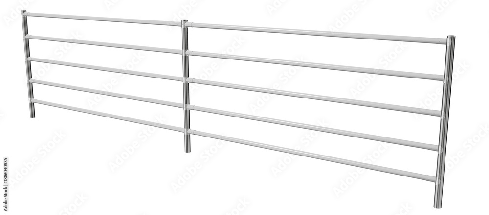 Obraz premium modern industrial safety barrier featuring polished metal pipes. heavy duty tubular guard fence designed for warehouse and factory protection.