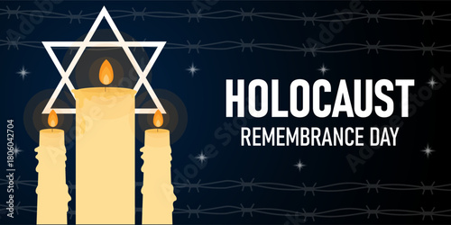 holocaust remembrance day horizontal banner illustration