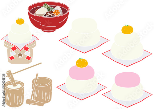 正月餅6種　版画