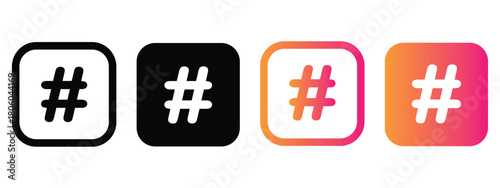 Hashtag icon vector design and illustration, graphic design.