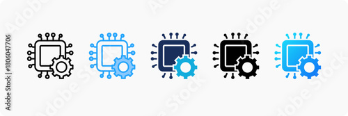 Ai Engine icon set multiple style collection