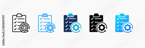 Task Automation icon set multiple style collection