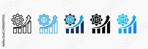 Process Optimization icon set multiple style collection