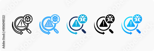 Threat Detection icon set multiple style collection