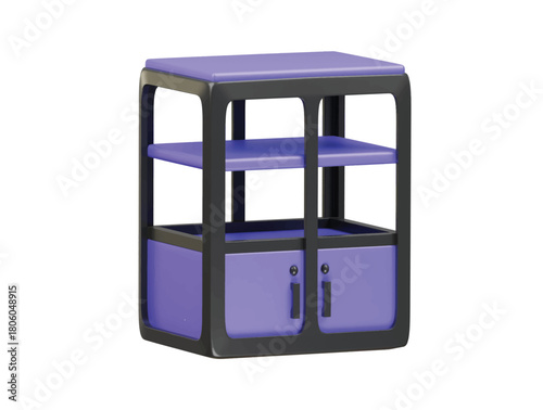cabinet tall empty icon 3d illustration render