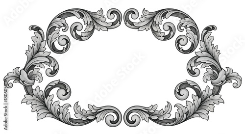 Ornamental Frame Exquisite Floral Design for Elegant Decorations, Invitations, and Artwork