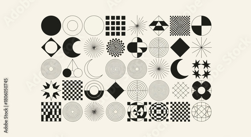 Abstract Geometric Shapes Collection Minimalist Design Elements for Creative Projects
