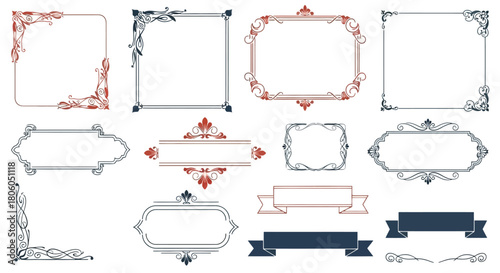 Elegant Decorative Frame and Banner Collection Vector Set for Design Projects