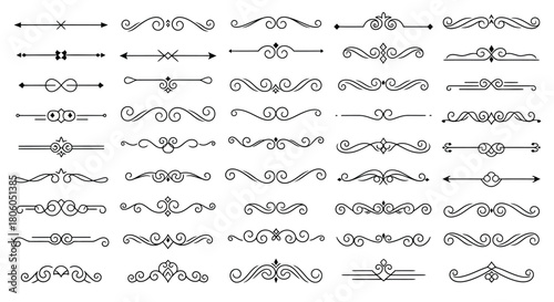 Elegant Decorative Divider Collection A Versatile Set of Ornate Graphic Elements for Design