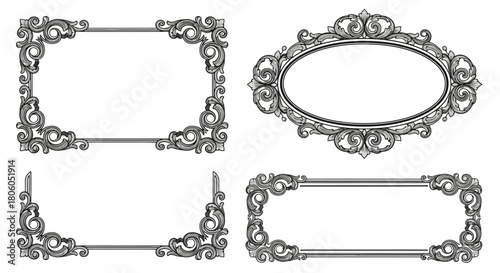 Elegant Vector Frames Decorative Ornate Borders for Design Projects and Invitations in Multiple Shapes