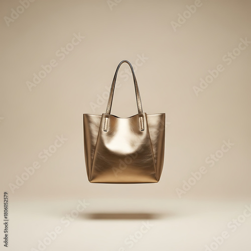 Luxury Gold Leather Handbag Tote Bag Elegant Shopping Bag, cyber monday, cyber monday shoping,
