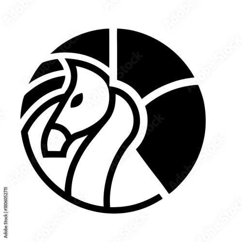 Line art horse logo for an equestrian club