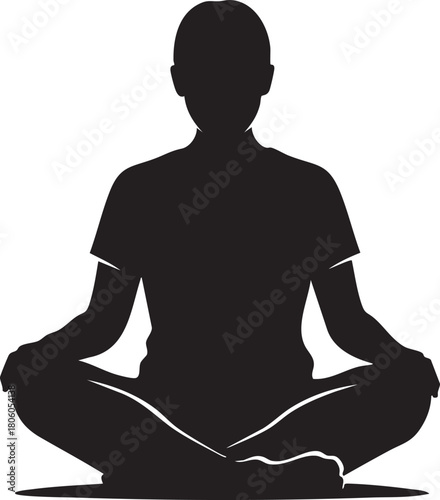 Silhouette of a Person in Lotus Position Embracing Mindfulness and Inner Peace