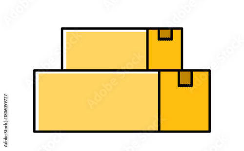 積み重なった段ボール箱