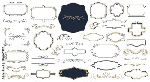 Vintage Frame Set Decorative Ornate Borders and Design Elements for Elegant Art and Craft Projects
