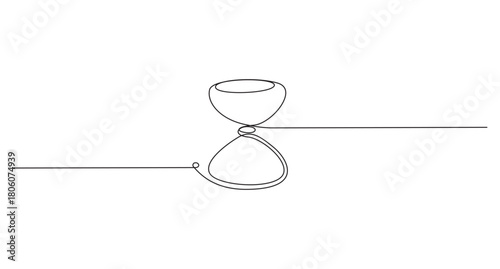 Hourglass continuous single line art drawing vector illustration,Minimalist One Line Hourglass Drawing,Continuous Line Drawing of an Hourglass
