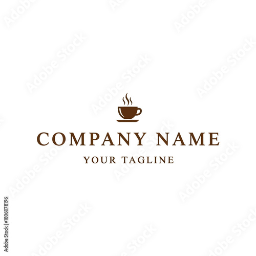 Elegant coffee cup logo design for a cafe or business.