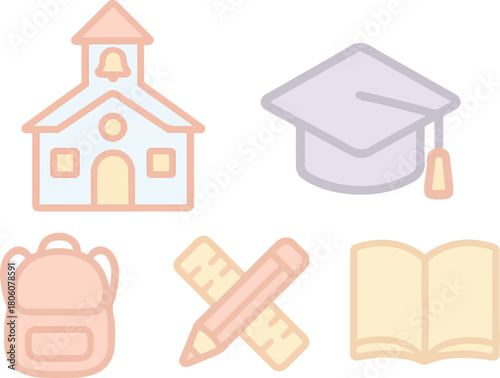 school with flat design style, eps 10 illustration