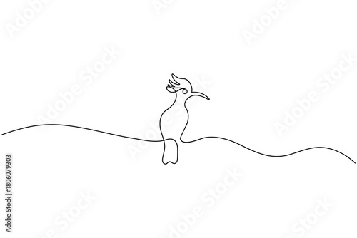Bird couple continuous one line drawing minimalist outline vector illustration
