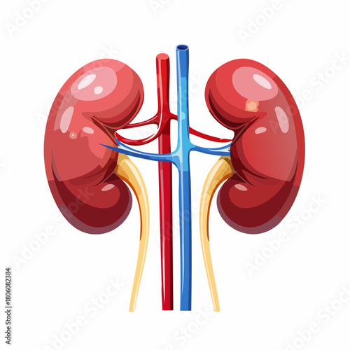 detailed Vector of Human Kidneys