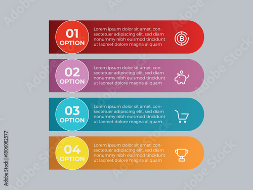 Vector Infographic label design template with icons and 4 options or steps. Can be used for process diagram, presentations, workflow layout, banner, flow chart, info graph.