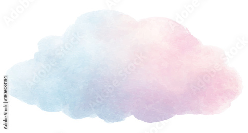 Soft Pastel Pink Blue Watercolor Cloud Vector