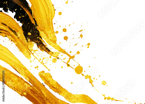 Vibrant Golden Paint Splash Abstract Background