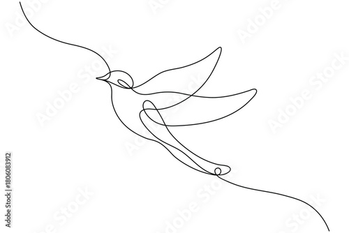 Bird couple continuous one line drawing minimalist outline vector illustration
