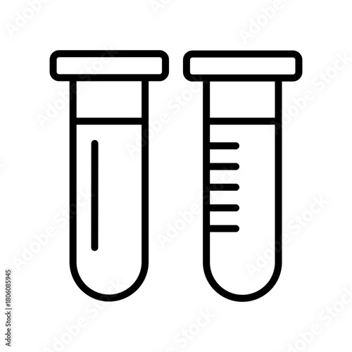 Medical Test Tubes Blood Outline