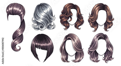 Diverse Wig Collection Stylish Hairpieces for Every Occasion.