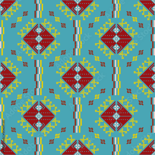 beautiful pixel tribal pattern inspired by each native pixel fabric like wayuu African native American southeast Asian traditional textile Thai silk pattern Aborigine Australian and Columbian fabric