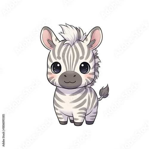 Adorable Chibi Zebra Illustration A Cute Cartoon Animal Design
