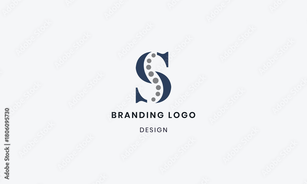 Naklejka premium Modern geometric letter S initial logo design