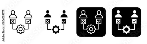 Electoral Icon Line and Black Fill Style Collection