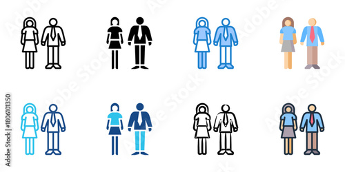 Employment icon set multiple style collection 
