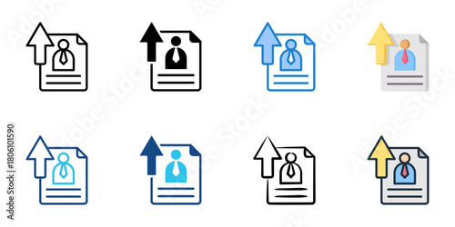 Resume submission icon set multiple style collection 
