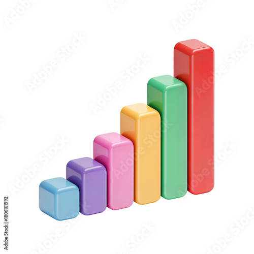 Colorful bar graph shows increasing growth and performance on transparent background Free Download Colorful bar graph shows increasing growth and performance on transparent background - GFXLoad