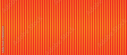 Red, Yellow Striped Pattern Glass Background. Abstract Vertical Line Design with High Contrast and Optical Vibration Effect. Vector illustration